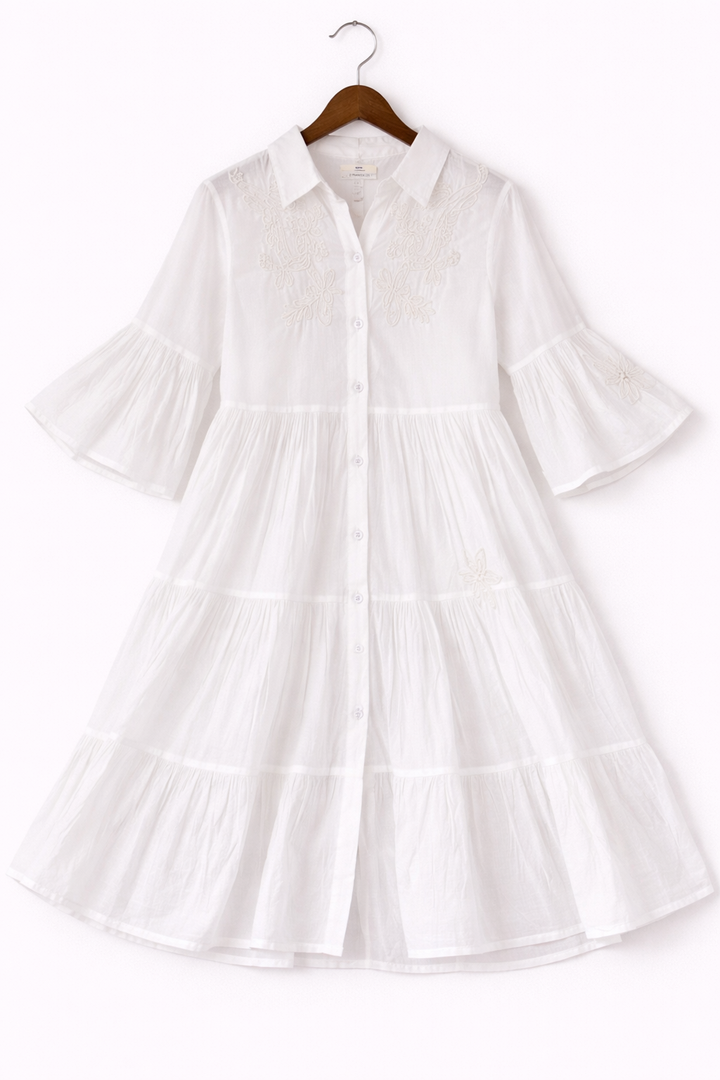 Tiered Embroidered Dress