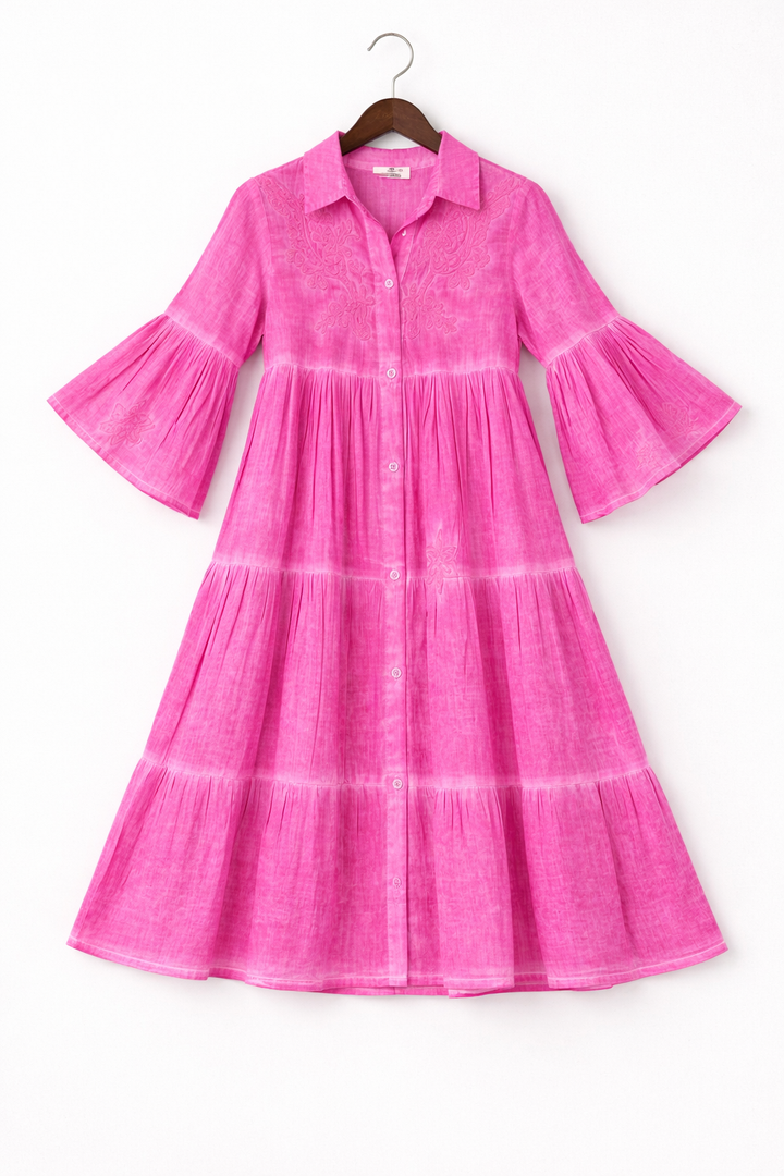 Tiered Embroidered Dress