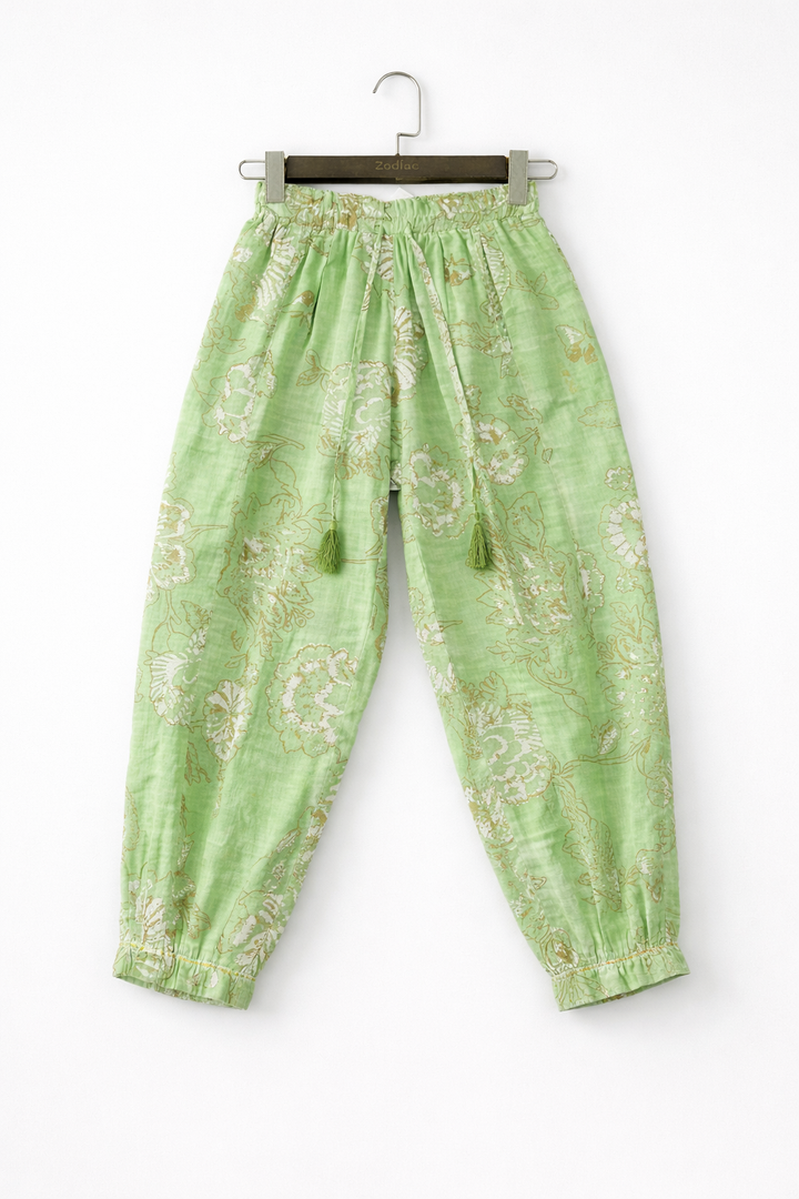 Light Green Printed Pants