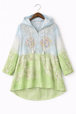 Load image into Gallery viewer, Printed Hooded Zip Top