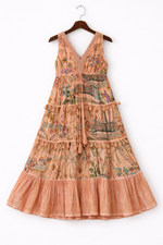 Load image into Gallery viewer, Printed V-Neck Sleeveless Dress