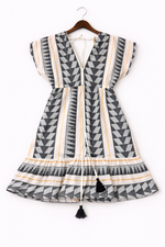 Load image into Gallery viewer, Geometric V-Neck Dress