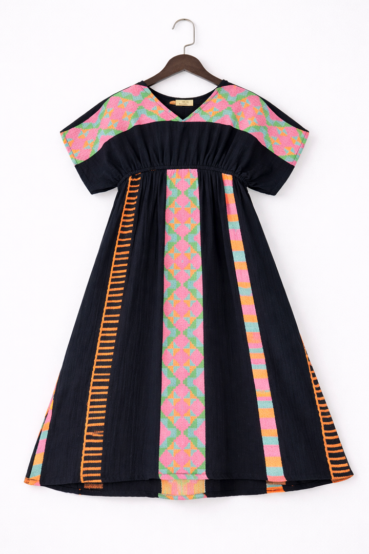 V-Neck Pattern Dress