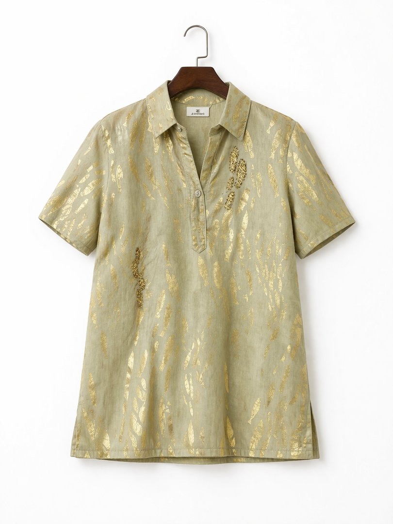 Blue Pattern Short Sleeve Shirt