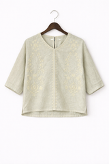 V-Neck Embroidered Top