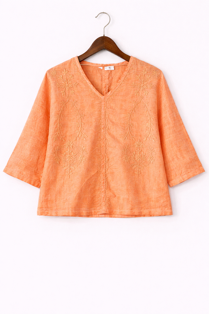 V-Neck Embroidered Top
