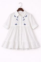 White Short Sleeve Peplum Shirt