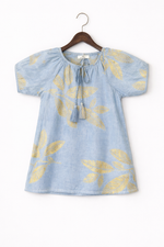 Load image into Gallery viewer, Light Blue Leaf Print Top