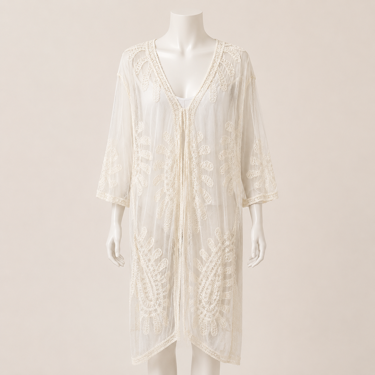 Women Embroidered Chiffon Cardigan