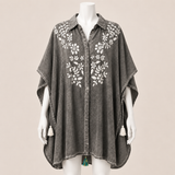 زهور Embroidered بونشو