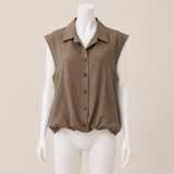 Women Sleeveless Vest with Elastic Waist