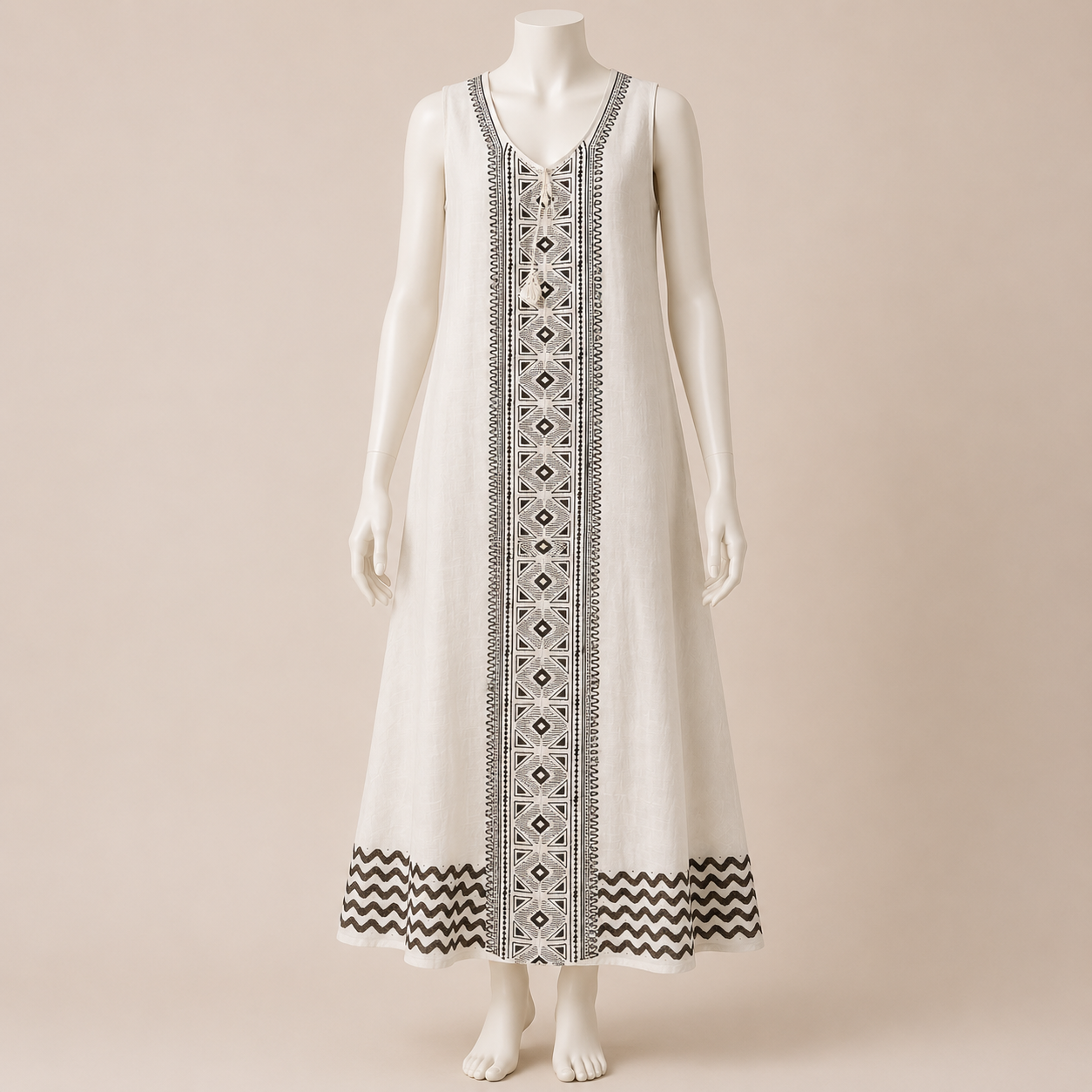 Embroidered Detail Midi Dress