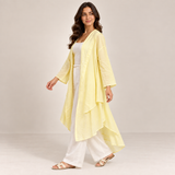Women Textured Longline Open-Front Cardigan