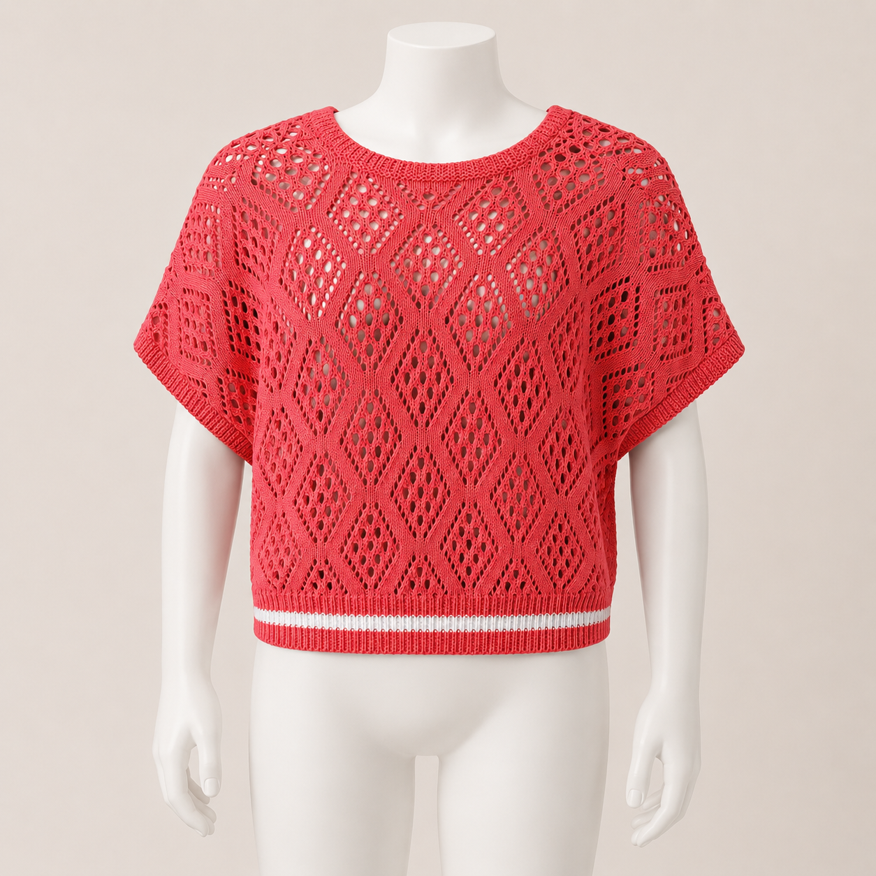 Kids Open Knit Poncho with Ribbon Detail