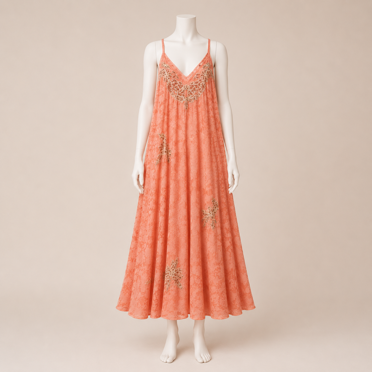 Embroidered Strap Maxi Dress