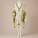 Tie Dye Kaftan Top with Tassel Detail