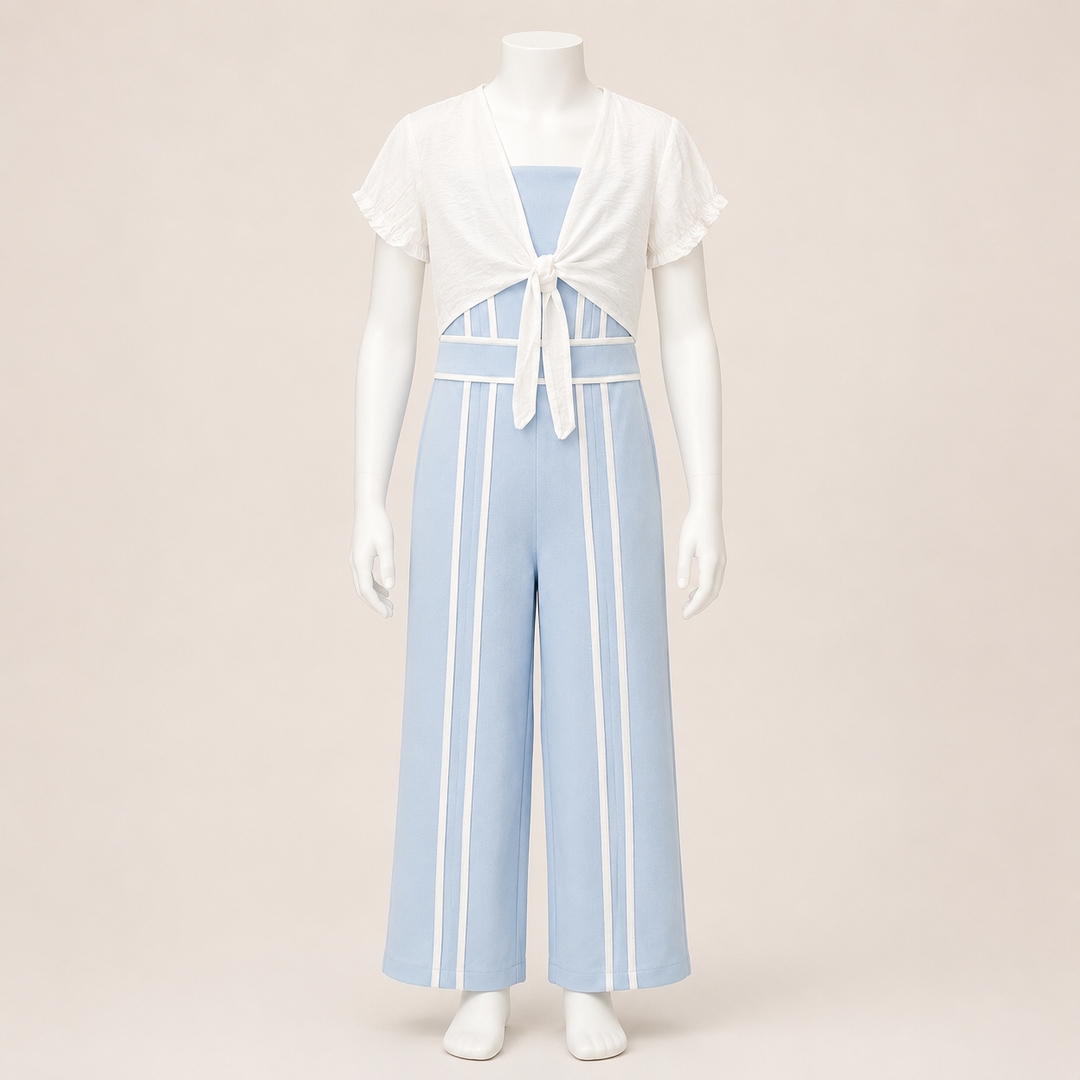 Tie-Front Wide-Leg Jumpsuit Twin