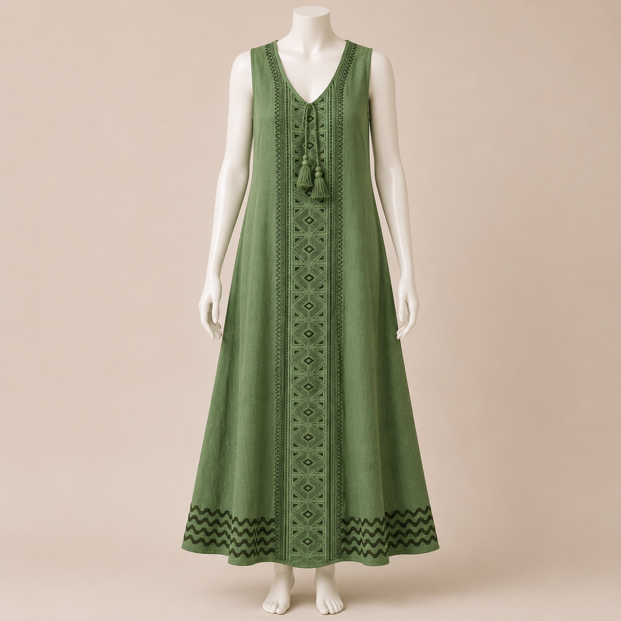 Embroidered Detail Midi Dress
