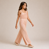 Girls Pleated Wide-Leg Soiree Jumpsuit