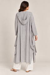 Women Textured Longline Open-Front Cardigan