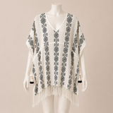 V Neck Fringe Kaftan