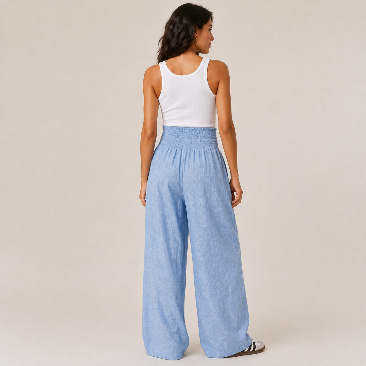 Lace-Up Wide Leg Pants