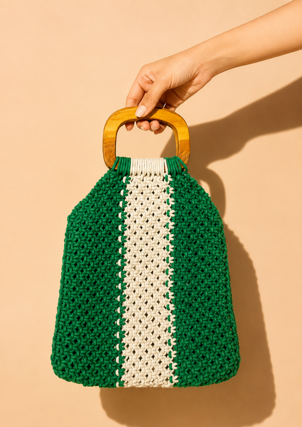 Woven Wooden Handle Bag