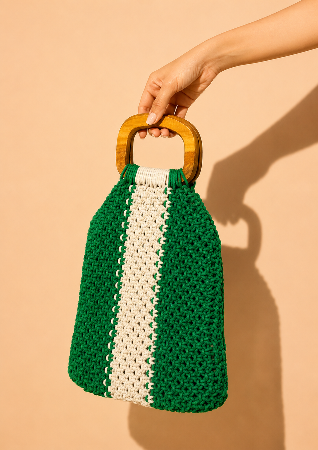 Woven Wooden Handle Bag