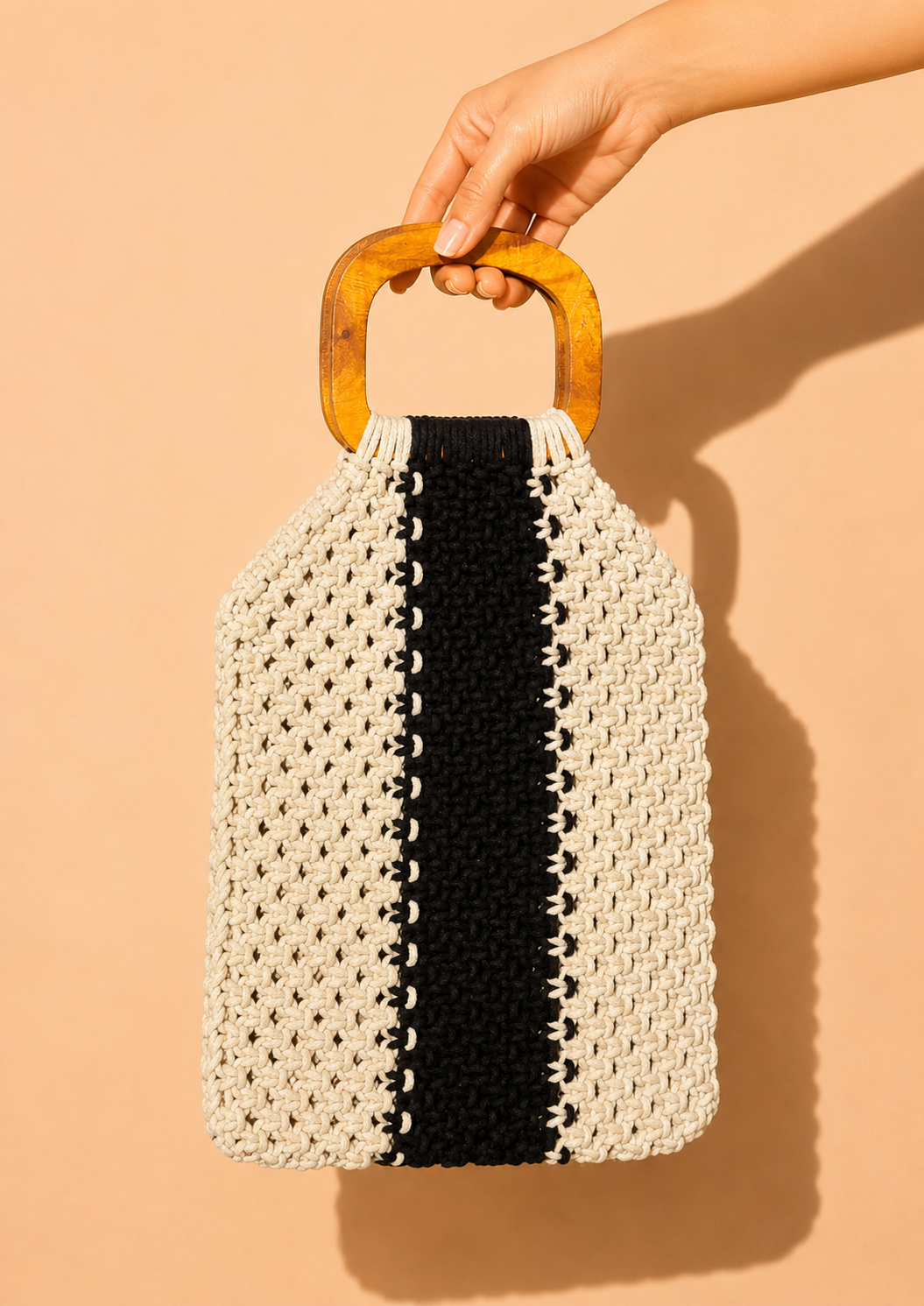 Contrast Crochet Tote