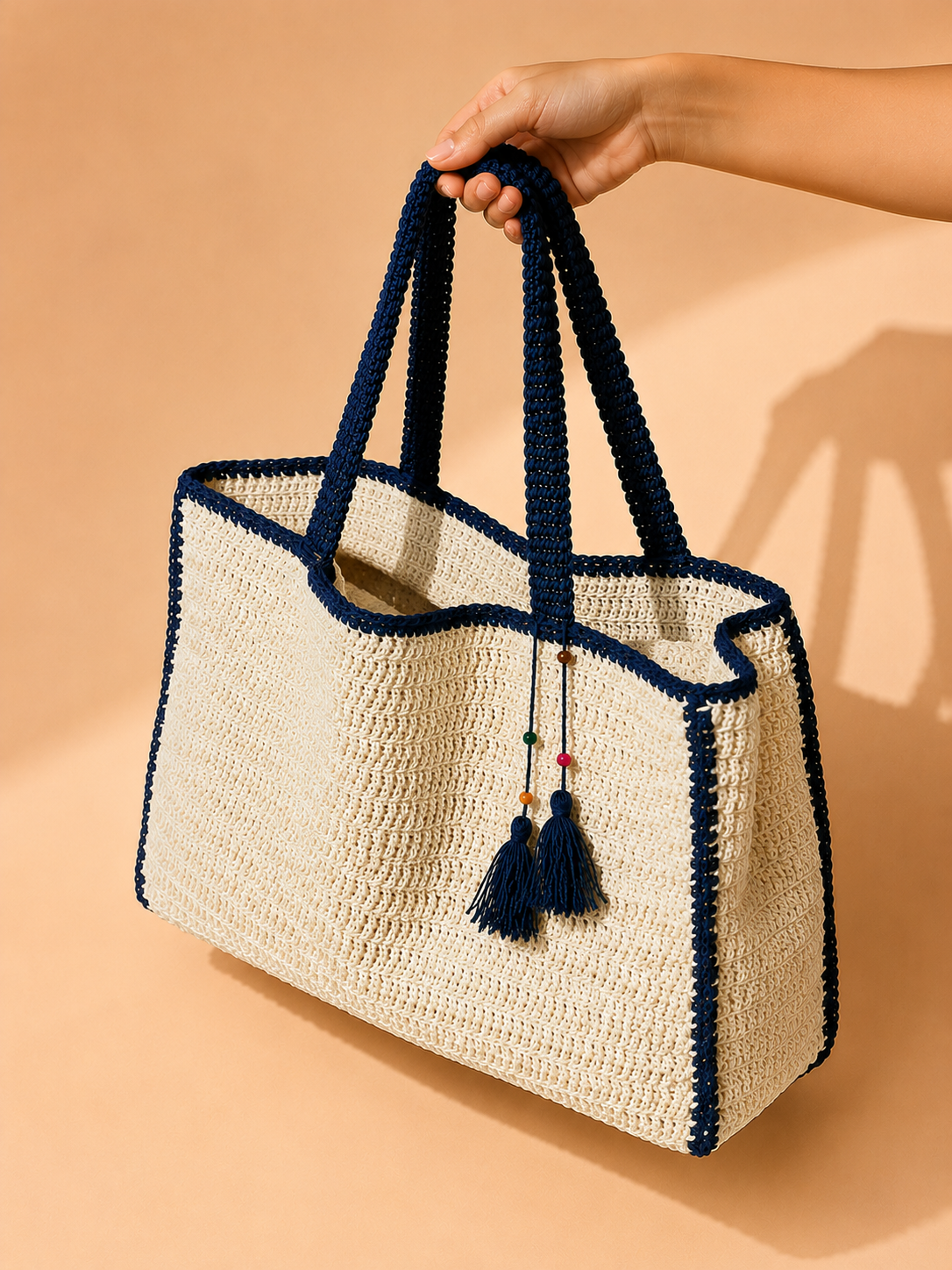 Navy Trim Tote