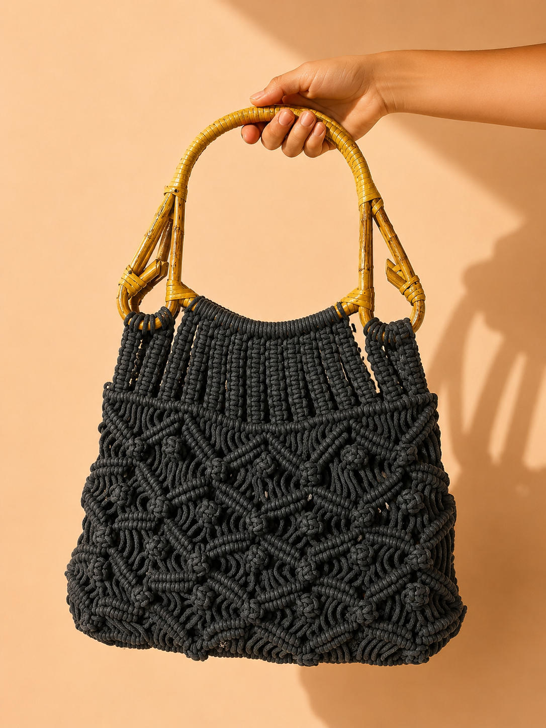 Macramé Bamboo Tote