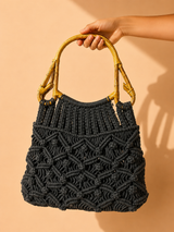 Macramé Bamboo Tote