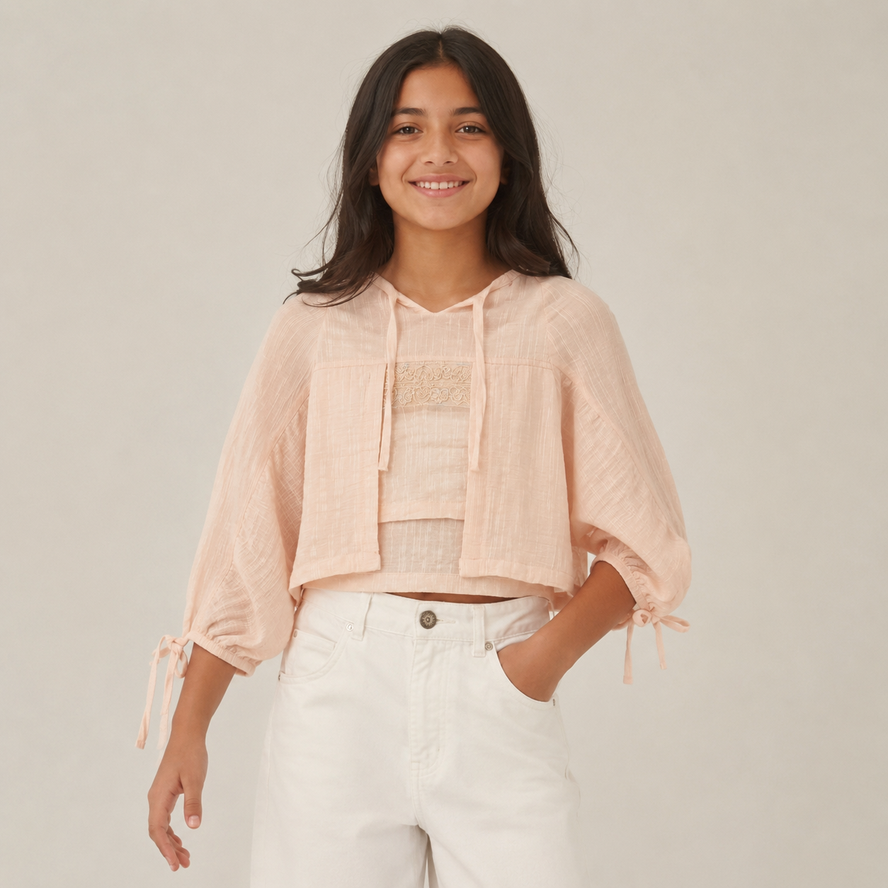 Textured Layered Embroidered Top
