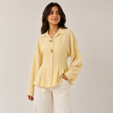 Sculpted Waist Statement Shirt