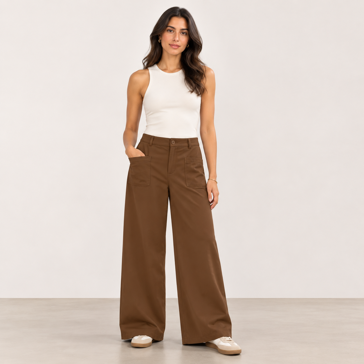 Wide-Leg Utility Pants