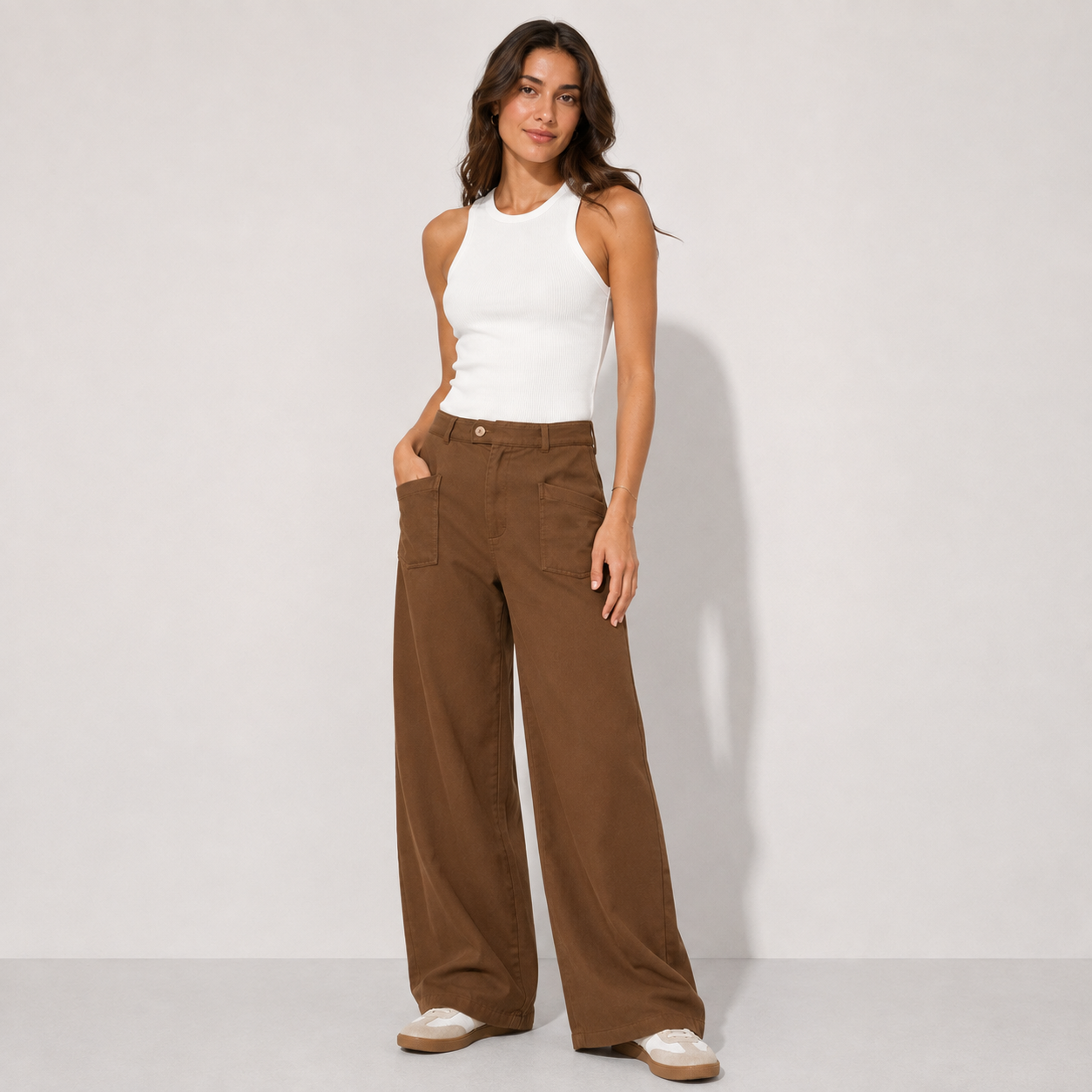 Wide-Leg Utility Pants