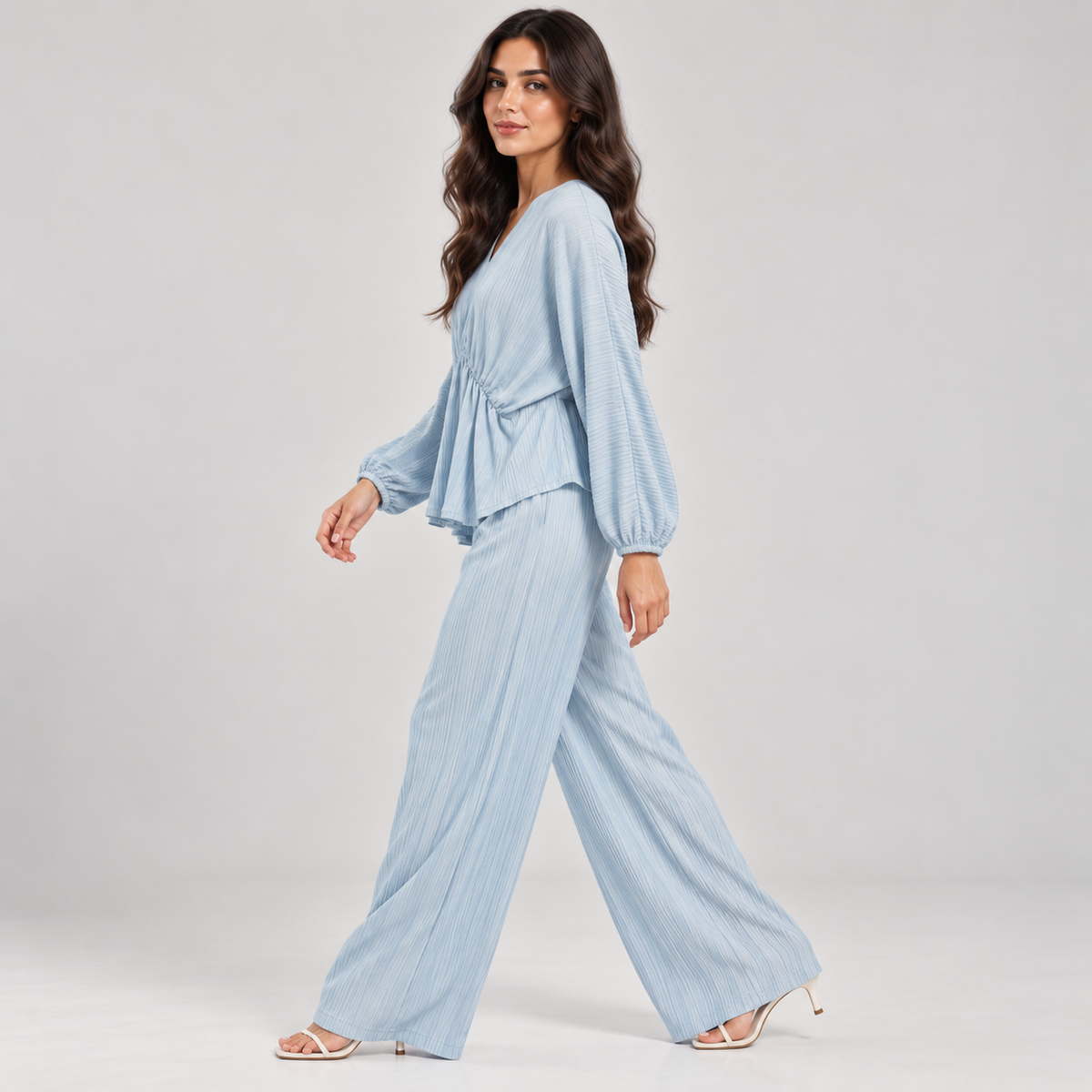 Women Pleated Flow Two-Piece Set