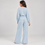 Women Pleated Flow Two-Piece Set