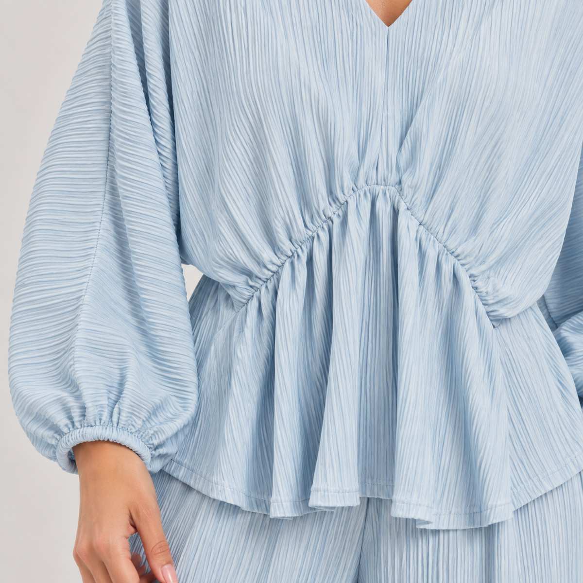 Women Pleated Flow Two-Piece Set