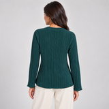 Women Pleated Long Sleeve Top
