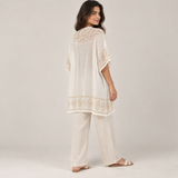 Geometric Knit Open-Front Kimono