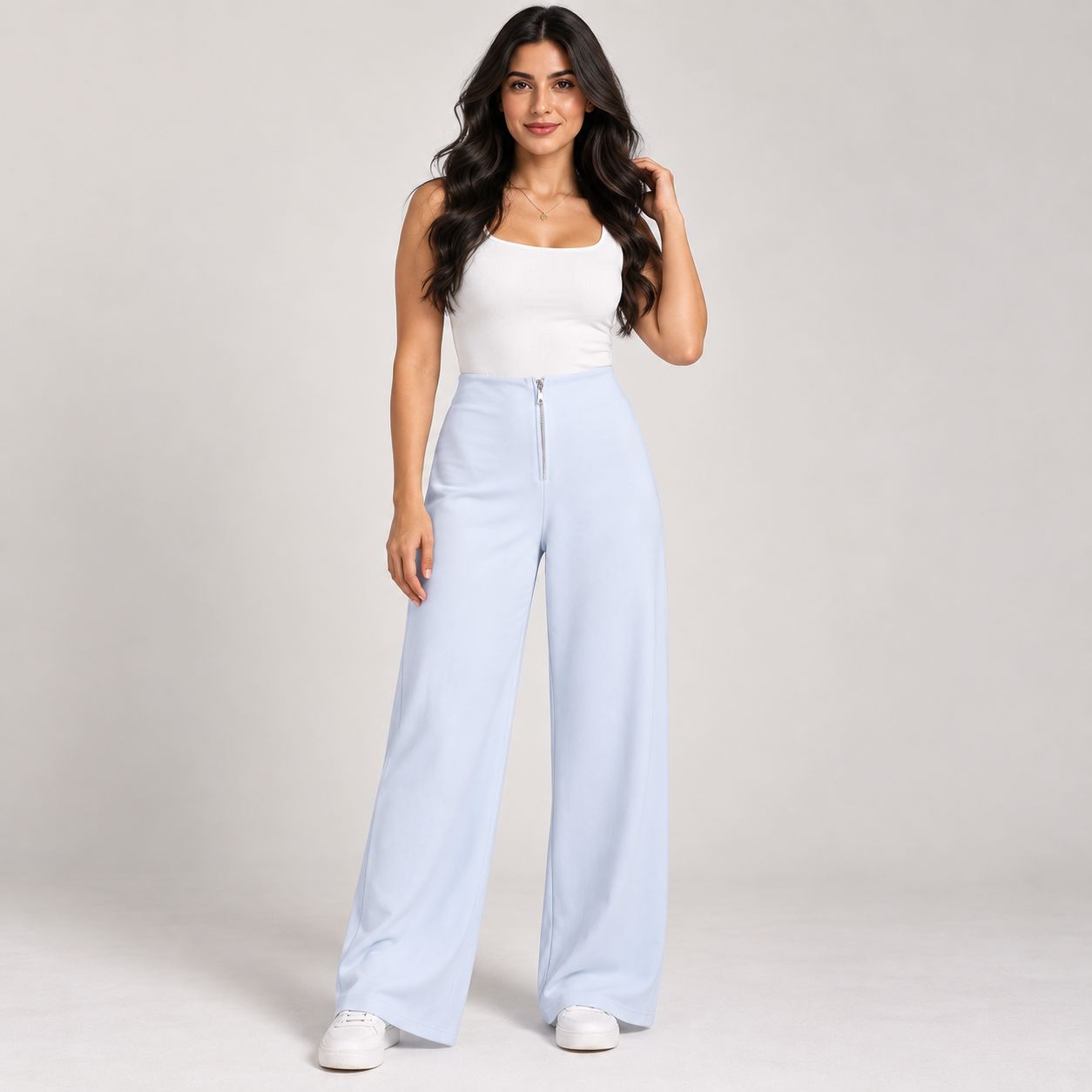 High-Waist Wide-Leg Trousers