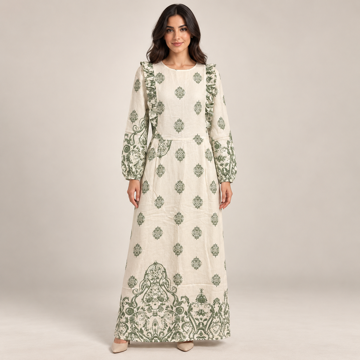 Women Ornamental Print Maxi Dress