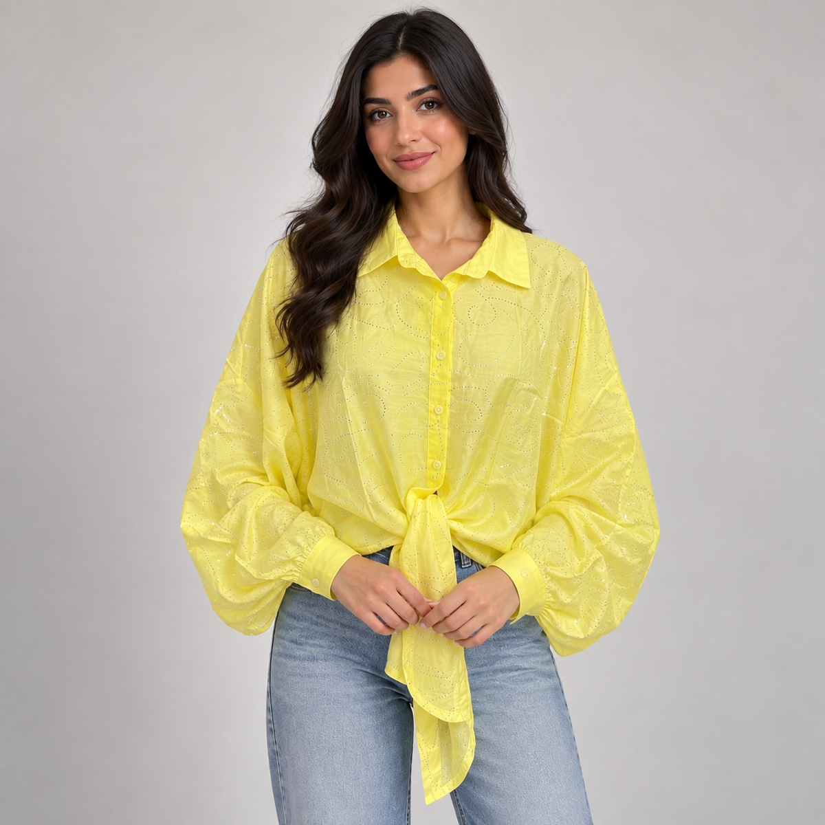 Sparkle Tie-Front Shirt