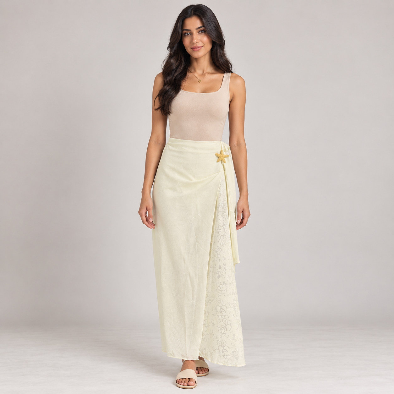 Starfish Detail Wrap Maxi Skirt