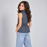 Girls Sparkle Drawstring Waist Vest