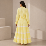 Women Linen Tiered Maxi Dress