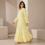 Women Linen Tiered Maxi Dress