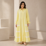 Women Linen Tiered Maxi Dress