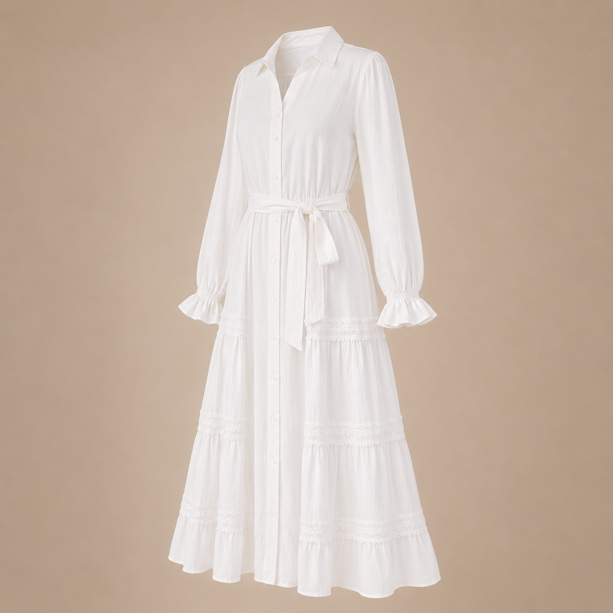 Women Linen Tiered Maxi Dress